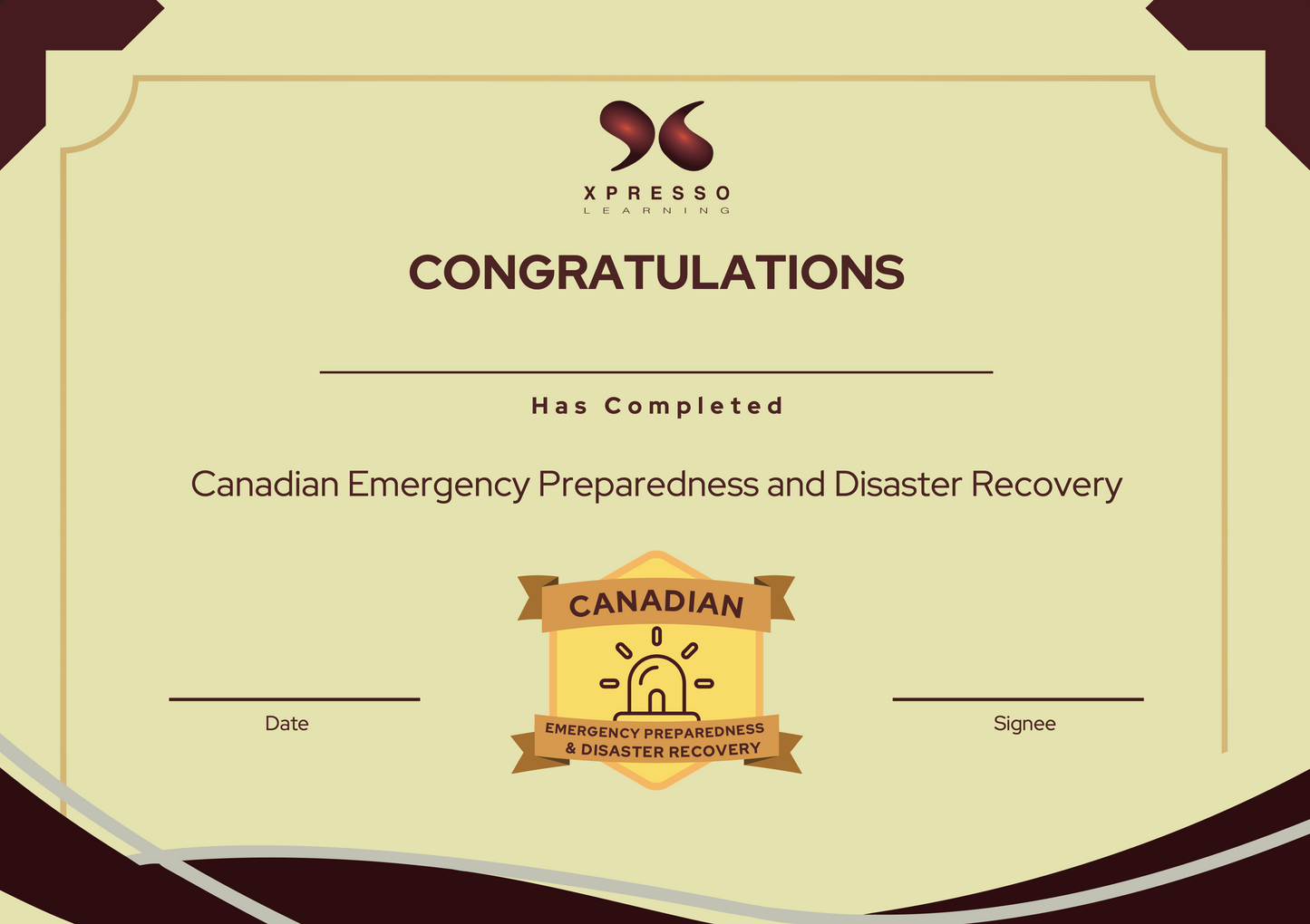 Canadian Emergency Preparedness and Disaster Recovery